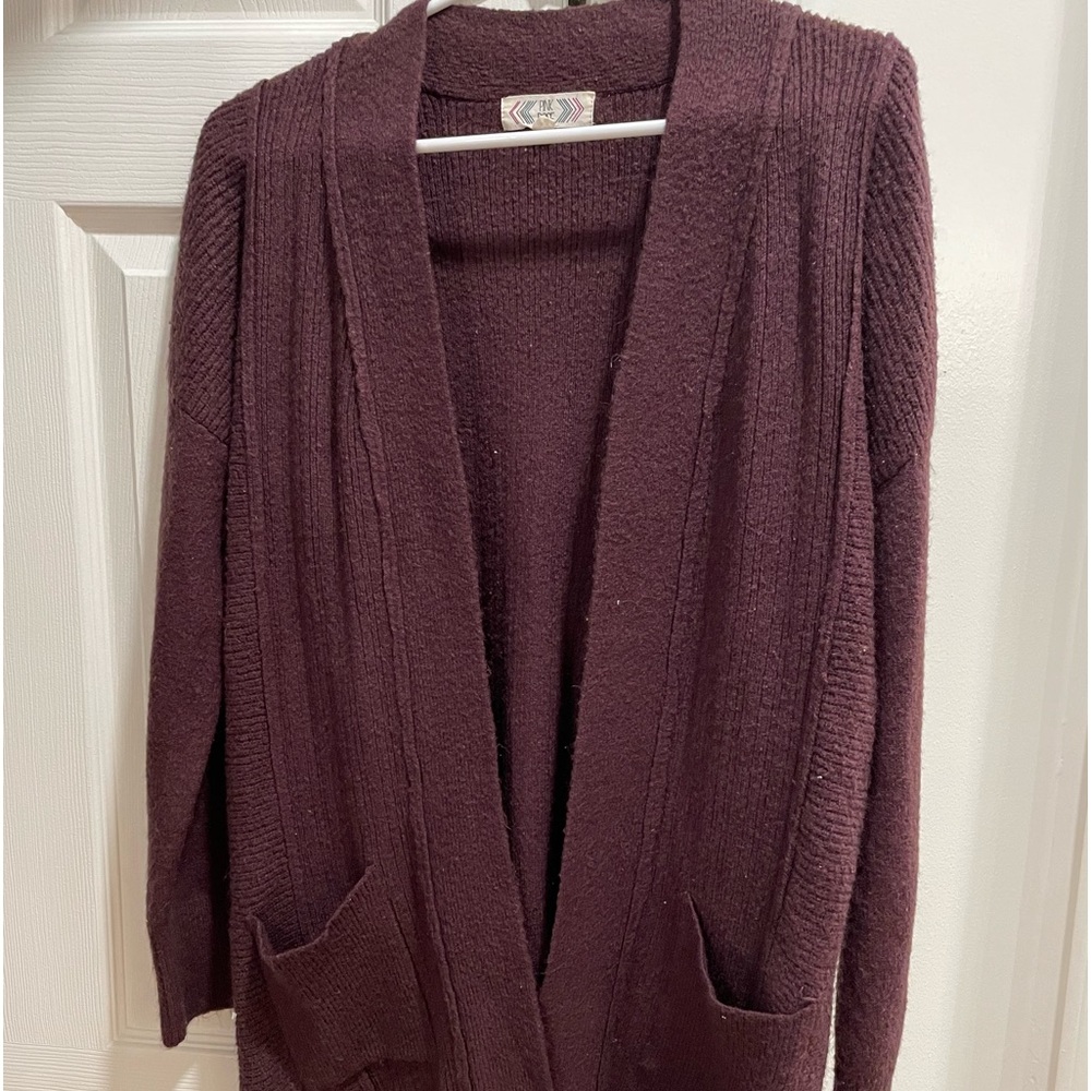 Maroon Sweater Cardigan